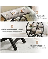 Tribesigns End Table for Living Room, 3-Tier Faux Marble Side Table with Storage, Wood Narrow Sofa Side Table with Geometric Metal Frame