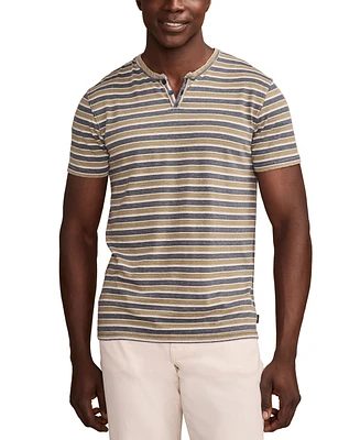 Lucky Brand Men's Venice Burnout Stripe Notch Neck T-Shirt