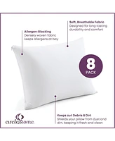 Circles Home 100% Cotton Breathable Pillow Protector with Zipper – White ( Pack