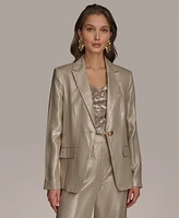Donna Karan New York Women's Metallic Linen One-Button Blazer