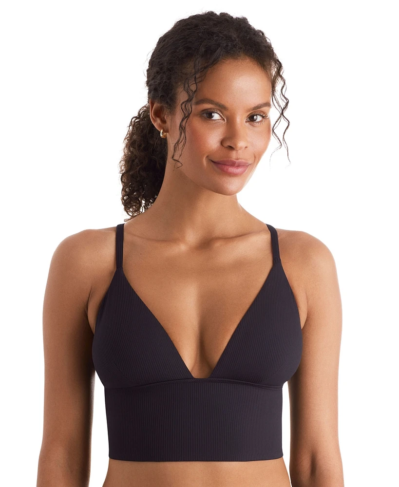 Mimi Flamingo Women's Blake Ribbed V-Neck Midkini Top