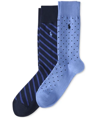 Polo Ralph Lauren Men's Dot & Stripe Slack Socks, 2-Pack
