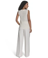 Calvin Klein Women's Sleeveless Cotton Crochet Top