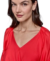 Karl Lagerfeld Paris Women's Tiered-Sleeve Peplum Top