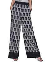 Karl Lagerfeld Paris Women's Geometric-Print Wide-Leg Pants