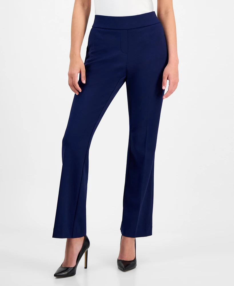 Ak Anne Klein Petite Pull-On Straight-Leg Slash-Pocket Pants