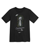 Nike Preschool Black Philadelphia Eagles Super Bowl Lix Champions Lombardi Trophy T-Shirt