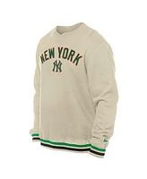 New Era Men's Cream York Yankees St. Patrick's Day Twill Pullover Sweatshirt