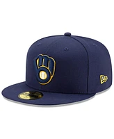 New Era Men's Navy Milwaukee Brewers National Baseball Hall of Fame 59FIFTY Fitted Hat