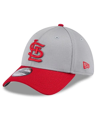 New Era Men's Gray/Red St. Louis Cardinals 2025 Batting Practice 39THIRTY Flex Hat