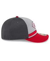 New Era Men's Gray/Red Cincinnati Reds 2025 Batting Practice Low Profile 59FIFTY Fitted Hat