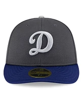 New Era Men's Gray/Royal Los Angeles Dodgers 2025 Batting Practice Low Profile 59FIFTY Fitted Hat