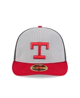 New Era Men's Gray/Red Texas Rangers 2025 Batting Practice Low Profile 59FIFTY Fitted Hat