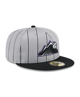 New Era Men's Gray/Black Colorado Rockies 2025 Batting Practice 59FIFTY Fitted Hat