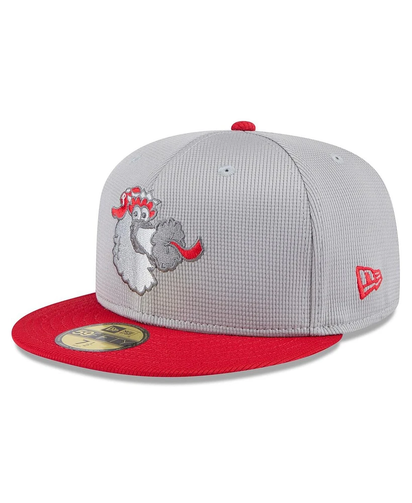 New Era Men's Gray/Red Philadelphia Phillies 2025 Batting Practice 59FIFTY Fitted Hat