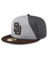 New Era Men's Gray/Brown San Diego Padres 2025 Batting Practice 59FIFTY Fitted Hat