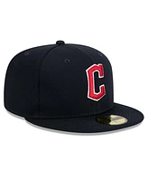 New Era Men's Navy Cleveland Guardians 2025 Mlb Clubhouse 59FIFTY Fitted Hat