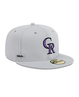 New Era Men's Gray Colorado Rockies 2025 Mlb Clubhouse 59FIFTY Fitted Hat