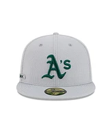 New Era Men's Gray Athletics 2025 Mlb Clubhouse 59FIFTY Fitted Hat