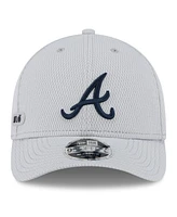 New Era Men's Gray Atlanta Braves 2025 Mlb Clubhouse 9FORTY M-Crown Adjustable Hat