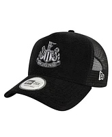 New Era Men's Black Newcastle United Terry Cloth Trucker Adjustable Hat