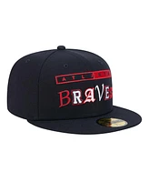 New Era Men's Navy Atlanta Braves Ransom 59FIFTY Fitted Hat