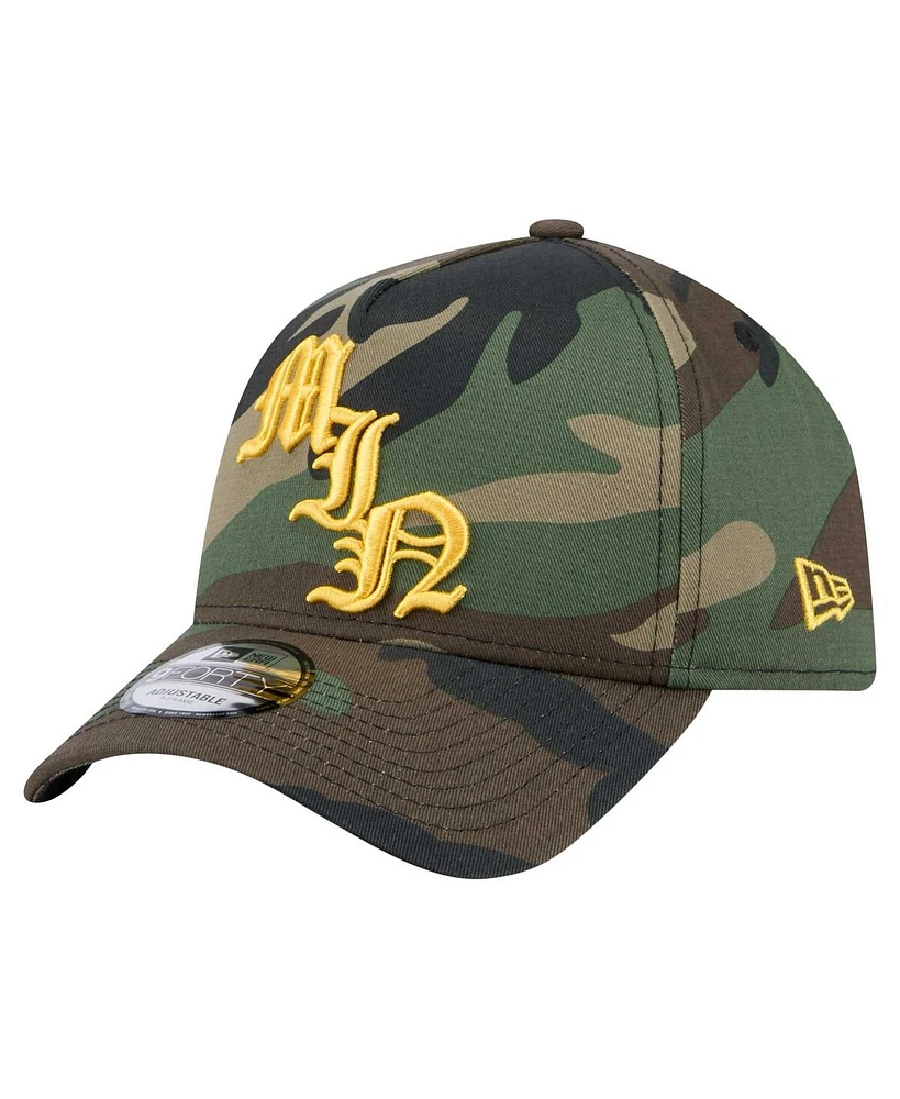 New Era Men's Camo Minnesota Vikings Mystic Camo A-Frame 9FORTY Adjustable Hat