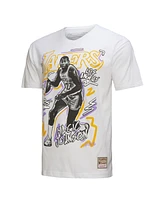 Mitchell & Ness Men's Magic Johnson White Los Angeles Lakers Hardwood Classics Chalked Up T-Shirt