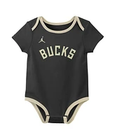 Jordan Baby Boys and Girls 3-Piece Milwaukee Bucks Statement Edition Bodysuit Set