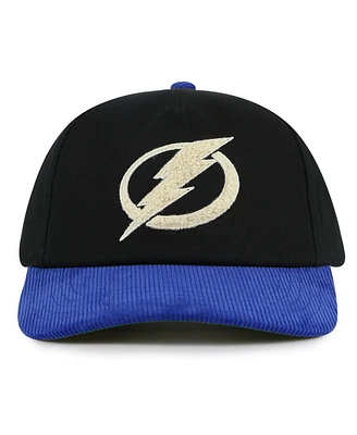 American Needle Men's Black/Blue Tampa Bay Lightning Burnett Adjustable Hat