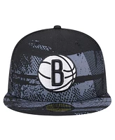 New Era Men's Black Brooklyn Nets Tip-Off 59FIFTY Fitted Hat