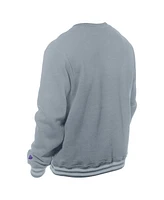 New Era Men's Gray Los Angeles Lakers Chenille Cross Over Pullover Sweatshirt