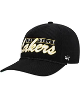 '47 Brand Men's Black Los Angeles Lakers Double Header Sidepatch Cord Hitch Adjustable Hat