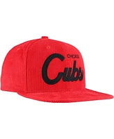 Mitchell & Ness Men's Red Chicago Cubs Corduroy Snapback Hat