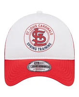 New Era Men's White/Red St. Louis Cardinals Spring Training Circle Foam A-Frame 9FORTY Trucker Adjustable Hat