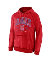 Fanatics Men's Heather Red La Clippers Foul Trouble Snow Wash Raglan Pullover Hoodie