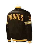 Starter Men's Brown San Diego Padres Midfield Satin Full-Snap Varsity Jacket