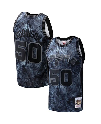 Mitchell & Ness Men's David Robinson Black San Antonio Spurs Hardwood Classics 1998/99 Tie-Dye Swingman Jersey