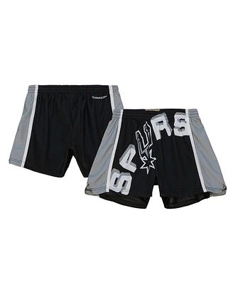 Mitchell & Ness Women's Black San Antonio Spurs Swingman Big Face 3.0 Basketball Shorts