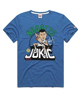Homage Men's and Women's Nikola Jokic Blue Denver Nuggets 2024/25 City Edition Caricature Tri-Blend T-Shirt