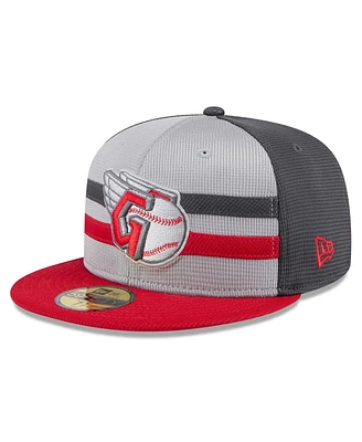 New Era Men's Gray/Red Cleveland Guardians 2025 Batting Practice 59FIFTY Fitted Hat