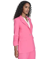 Calvin Klein Women's One-Button 3/4-Sleeve Blazer
