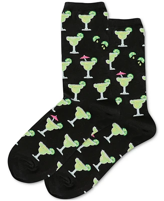 Hot Sox Women's Margarita Printed Crew Socks HSW10041