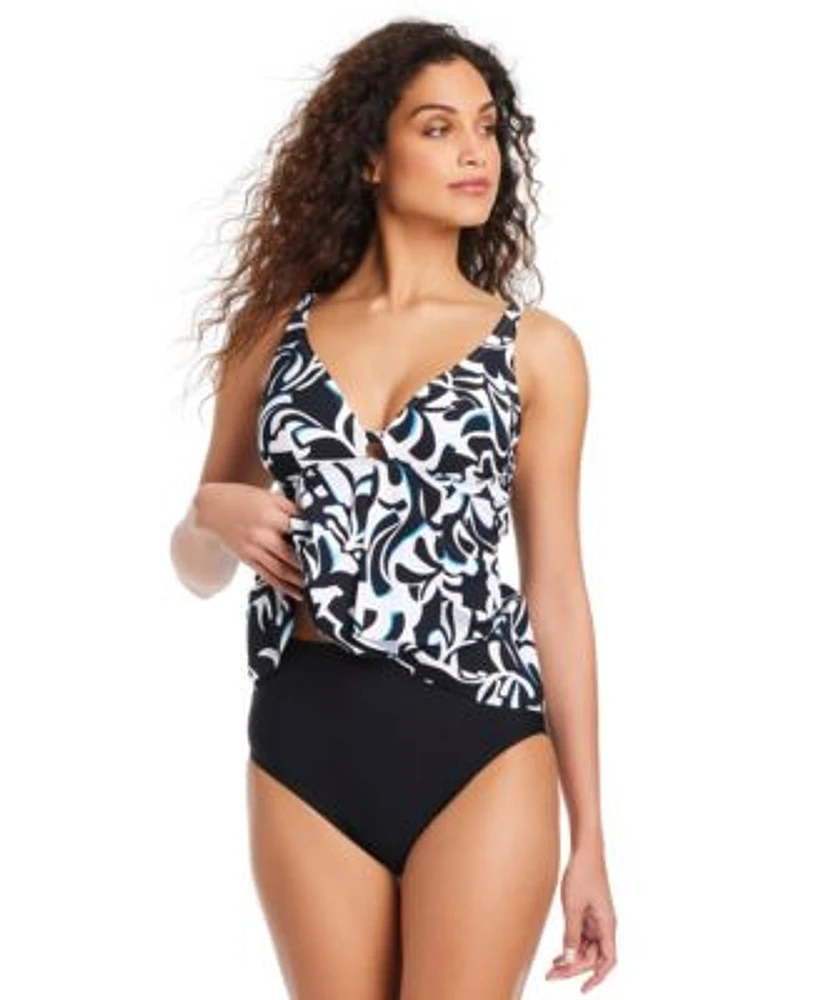 Beyond Control Womens Opposites Attract Tankini Top High Waist Bottoms