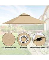 Yescom 12x12Ft Replacement Canopy Top Custom fit for Crown Shades Gazebo MS144-150D Outdoor Yard Party Summer Bbq Beige