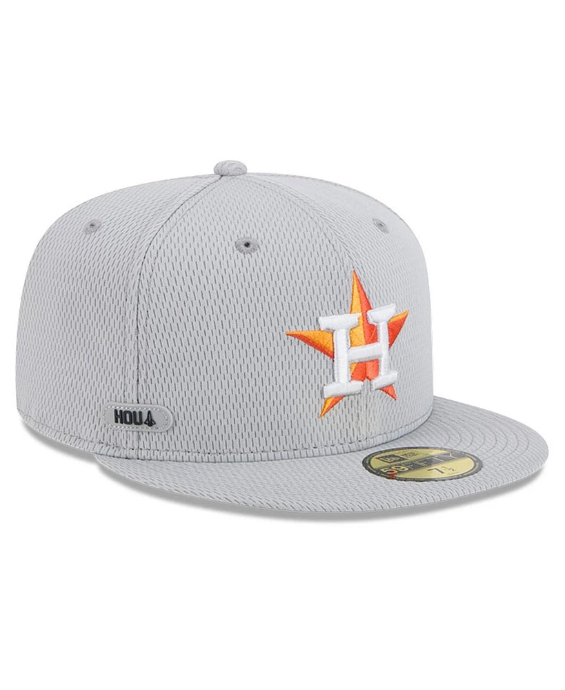 New Era Men's Gray Houston Astros 2025 Mlb Clubhouse 59FIFTY Fitted Hat