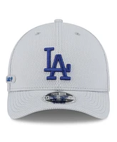 New Era Men's Gray Los Angeles Dodgers 2025 Mlb Clubhouse 9FORTY M-Crown Adjustable Hat