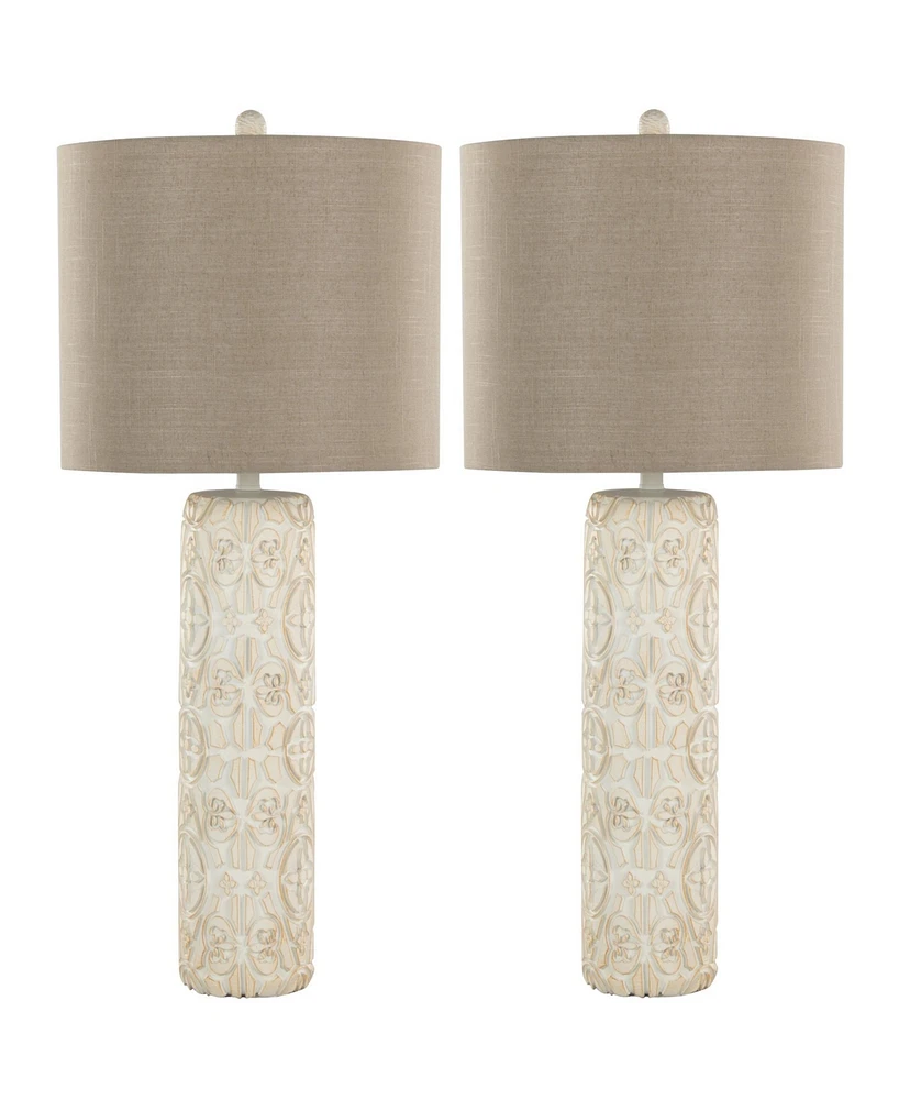 LumiSource Charlotte 30" Polyresin Table Lamp, Set of 2