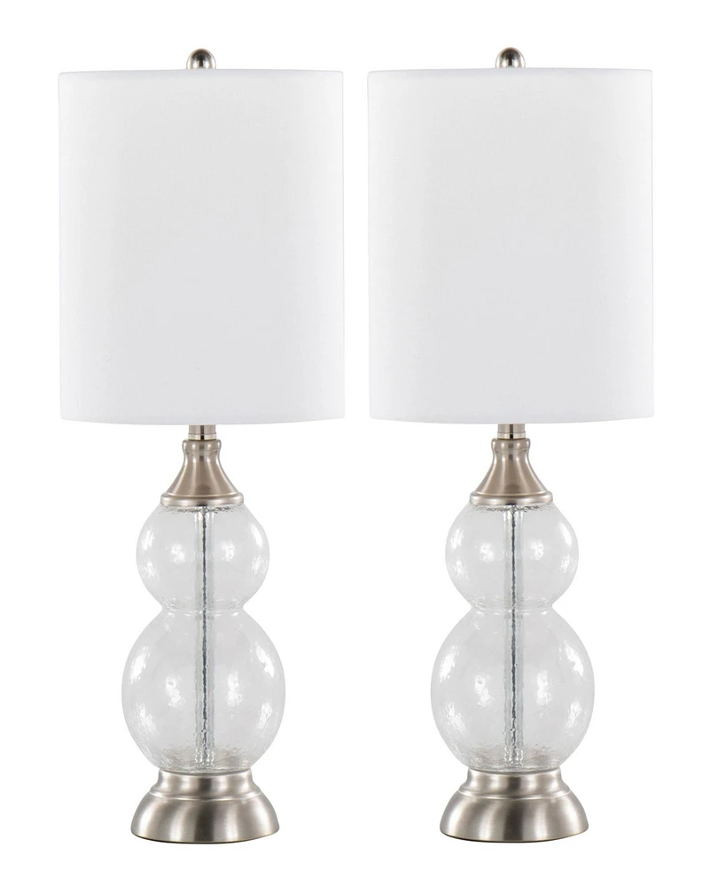 LumiSource Belle 20" Glass Accent Lamp, Set of 2