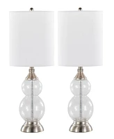 LumiSource Belle 20" Glass Accent Lamp, Set of 2